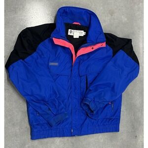 Vintage Columbia‎ Powder Keg Ski Jacket Men's Large Blue Black Pink 90s Coat